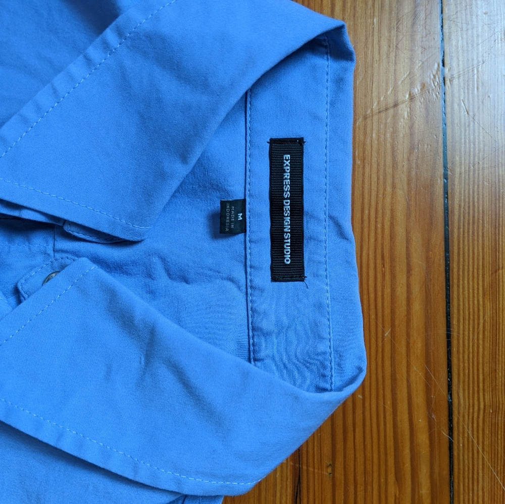 Express Design Studio No Iron Button Up Blouse, M - image 4